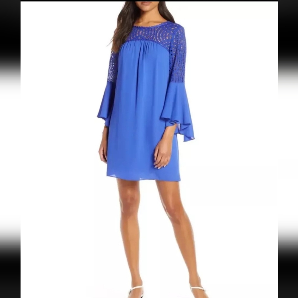 NWT $198 Lilly Pulitzer NEW Amenna Shift Dress Royal Purple Blue Size 00 XS